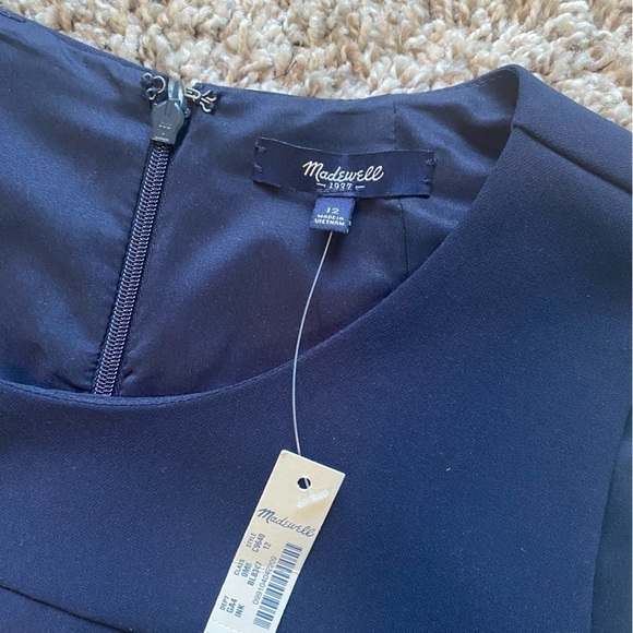 NWT Madewell Navy Blue Sleeveless Mini Dress Size 12 Office Cocktail - Picture 8 of 14